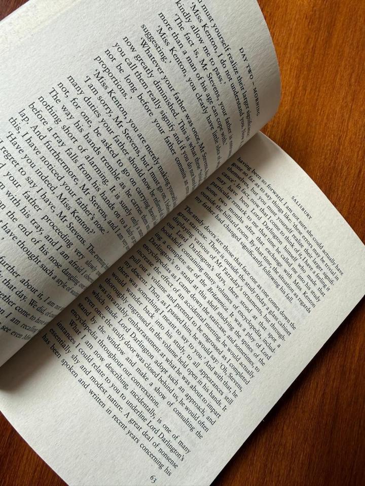 Inside pages of The Remains of the Day